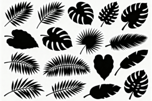Tropical Leaf Silhouettes Vector Clipart