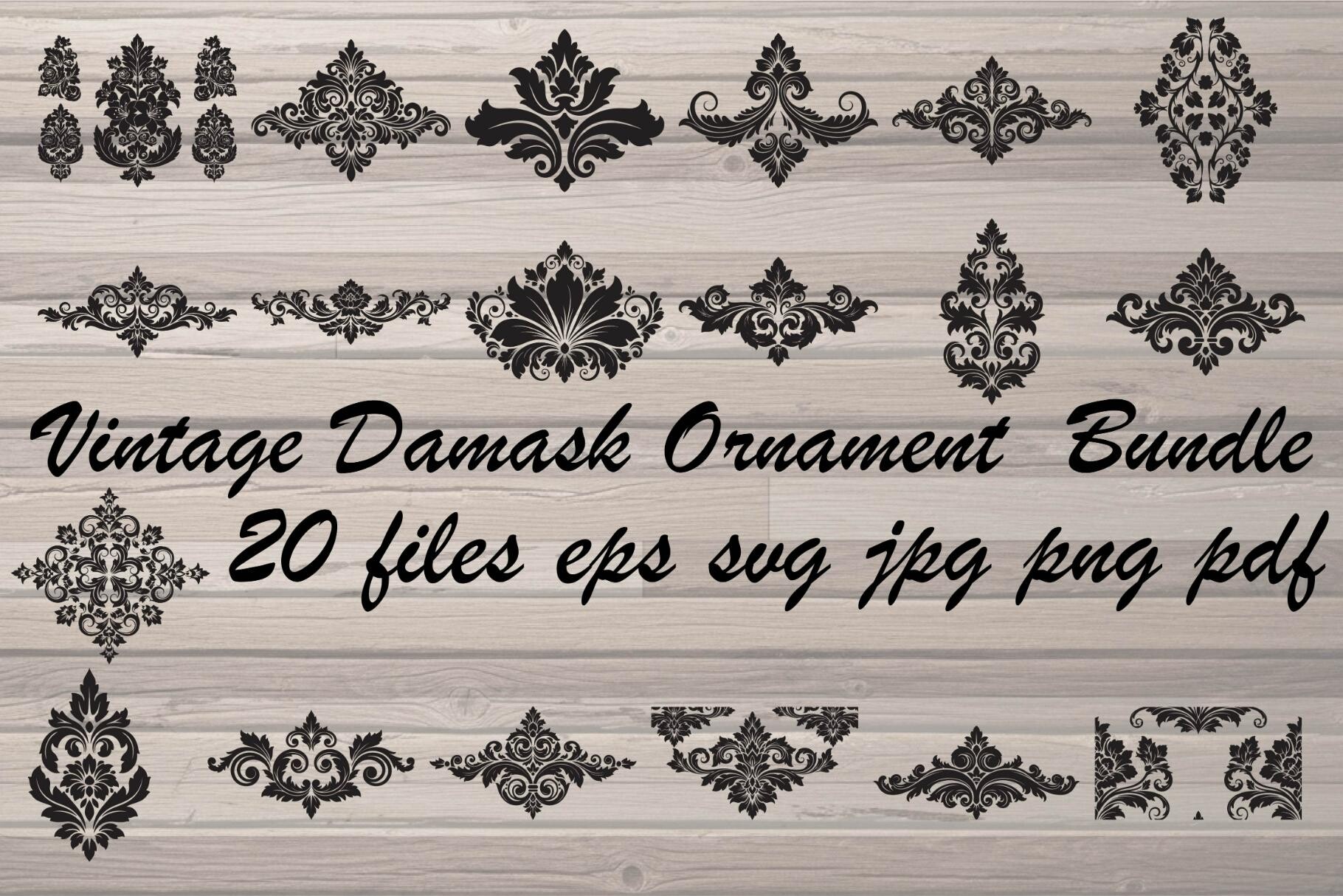 Vintage Damask Ornament Bundle