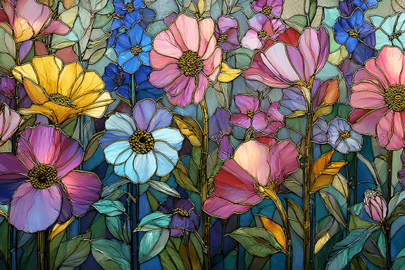 Wildflower Meadow Stained Glass