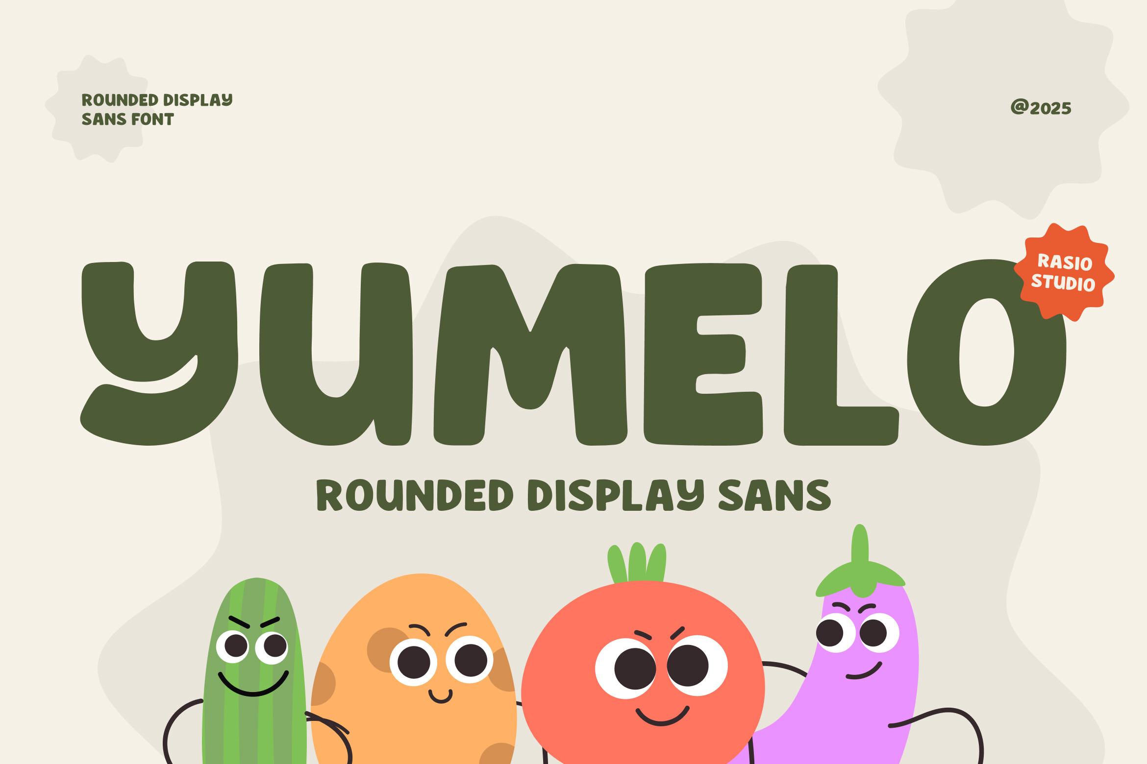 Yumelo Rounded font preview - soft modern rounded sans-serif typeface