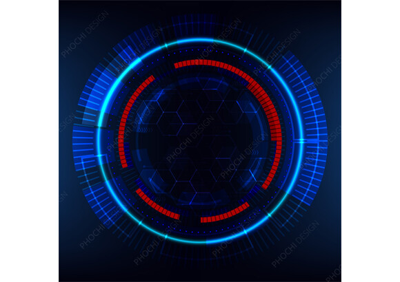 Future High Tech Circular HUD Interface