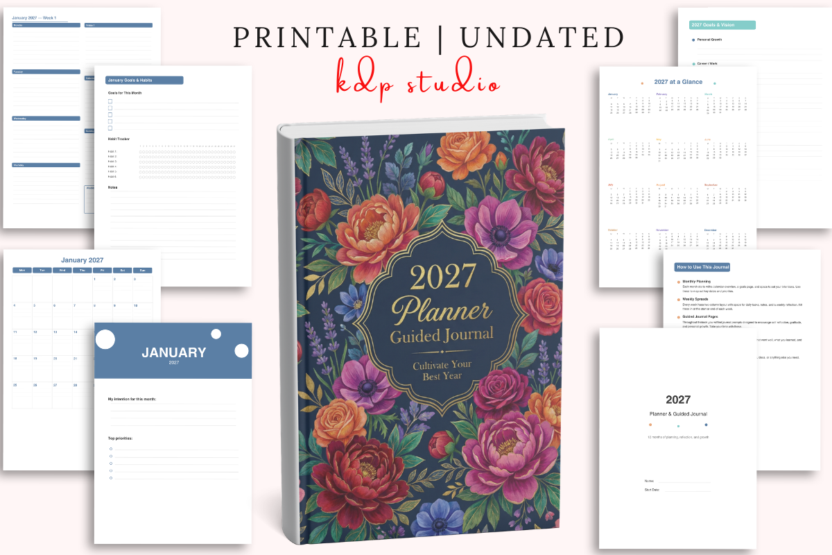 2027 Planner Guided Journal Graphic by KDP Studio · Creative Fabrica