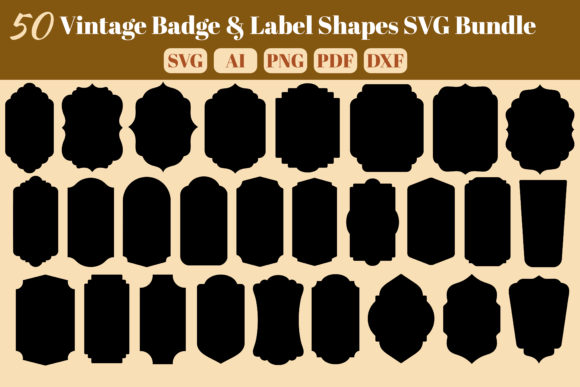 Sticker Shape Svg 50 Vintage Badge & Label Shapes SVG Graphic by Josehysf · Creative Fabrica
