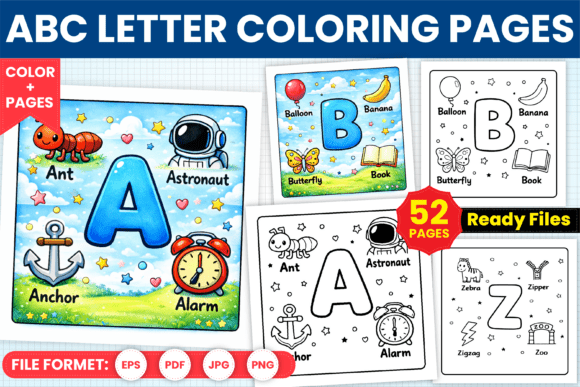 Preview of ABC Letter Coloring Pages for Kids coloring pages for kids