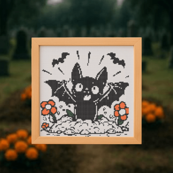 š¦Bat Rising Cross Stitch Pattern
