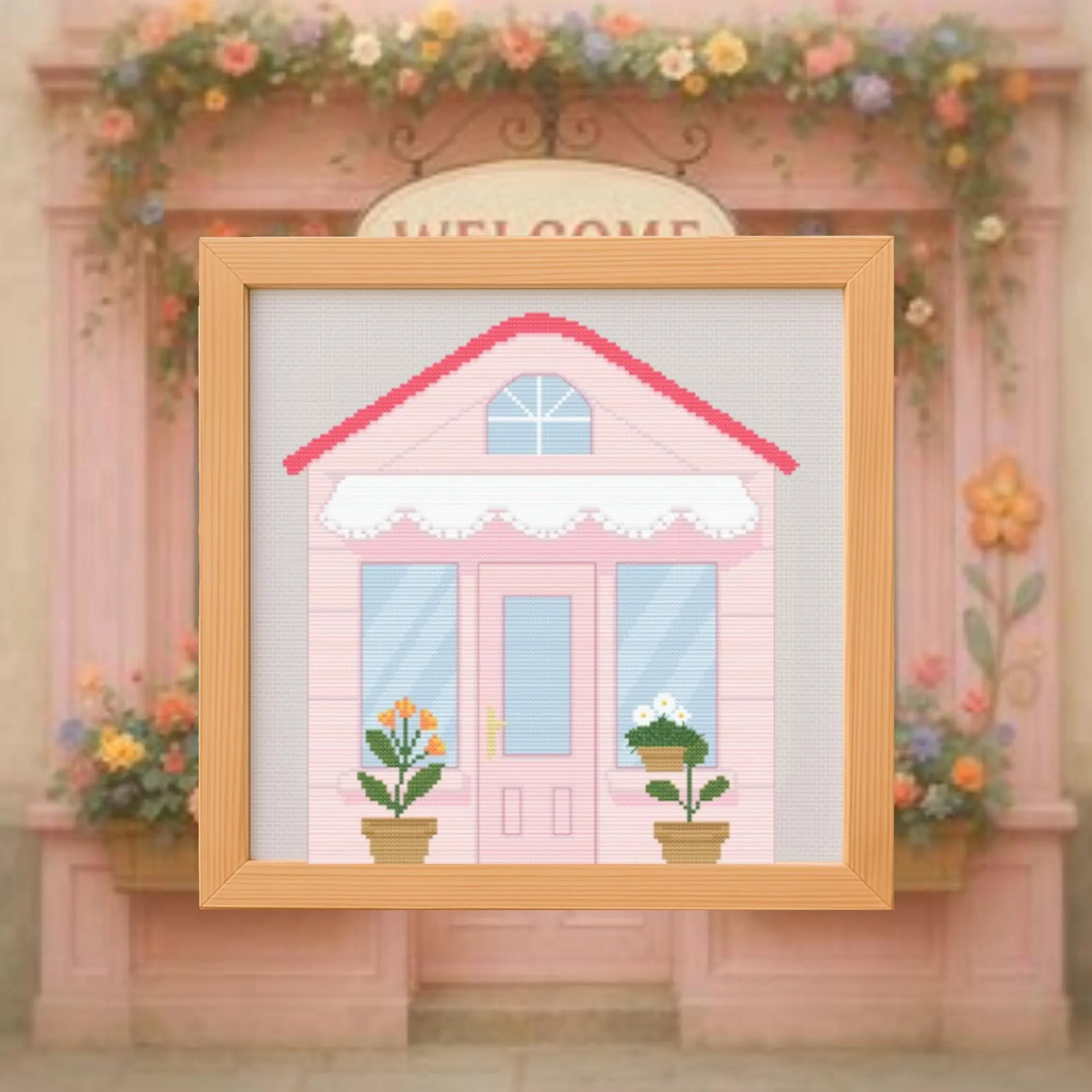 🛍️Beginner Pink StoreFront Cross Stitch