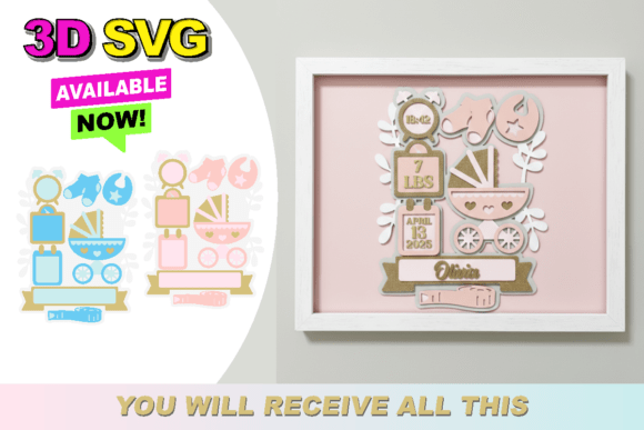 Baby 3D SVG Cut Files for Paper Crafts - Creative Fabrica