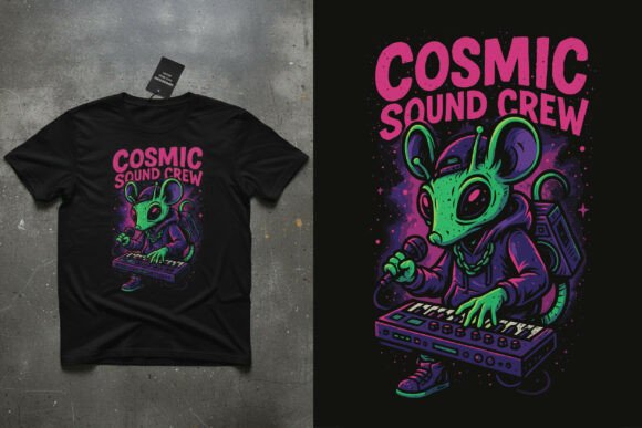 Cosmic Sound Crew Alien DJ Graphic