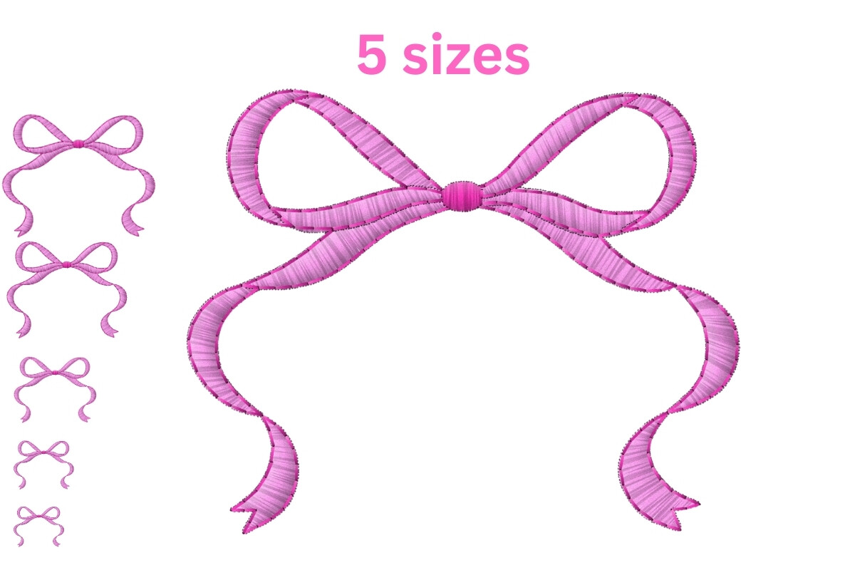 Creative Bow Embroidery Design
