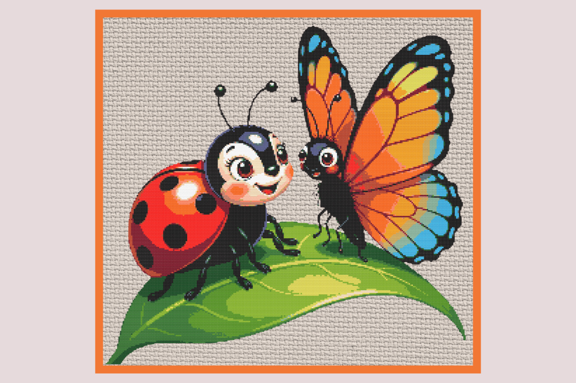 Cute Ladybug and Butterfly Cross Stitch