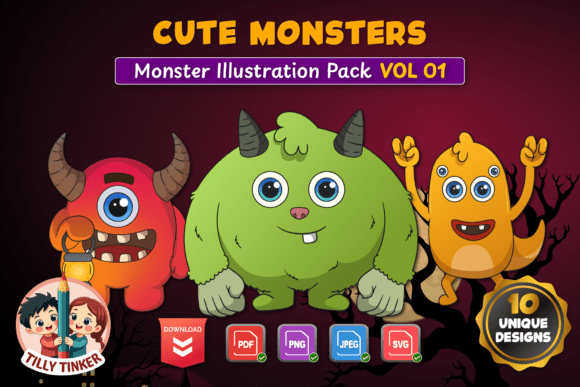 Cute Monsters Illustration Vol 01