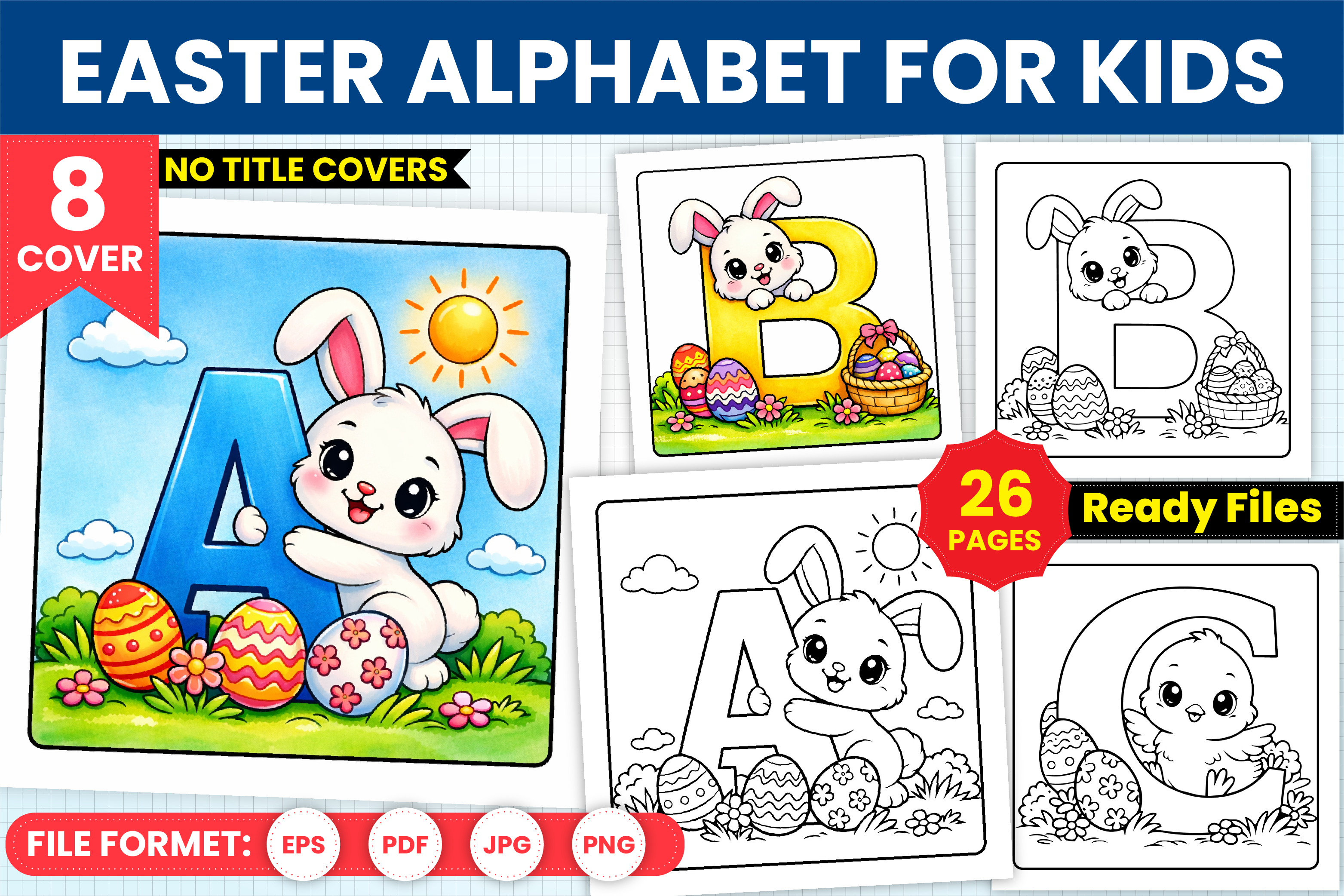 Easter Alphabet Coloring Pages for Kids