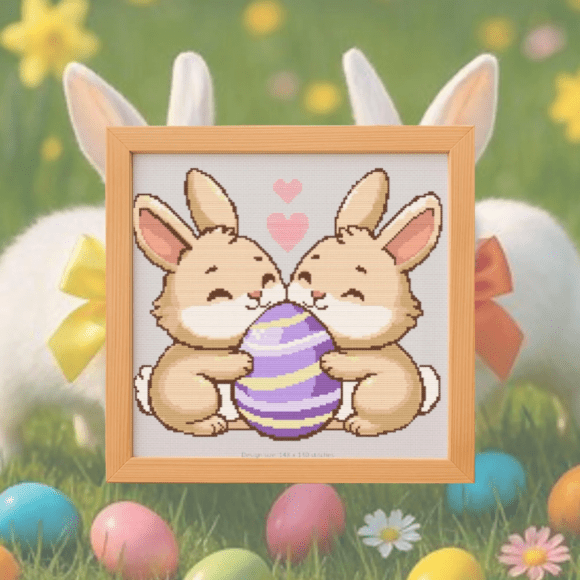 🐰Easter Bunny Duo Cross Stitch Pattern