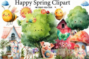 Happy Spring Clipart Graphic by Designworld · Creative Fabrica