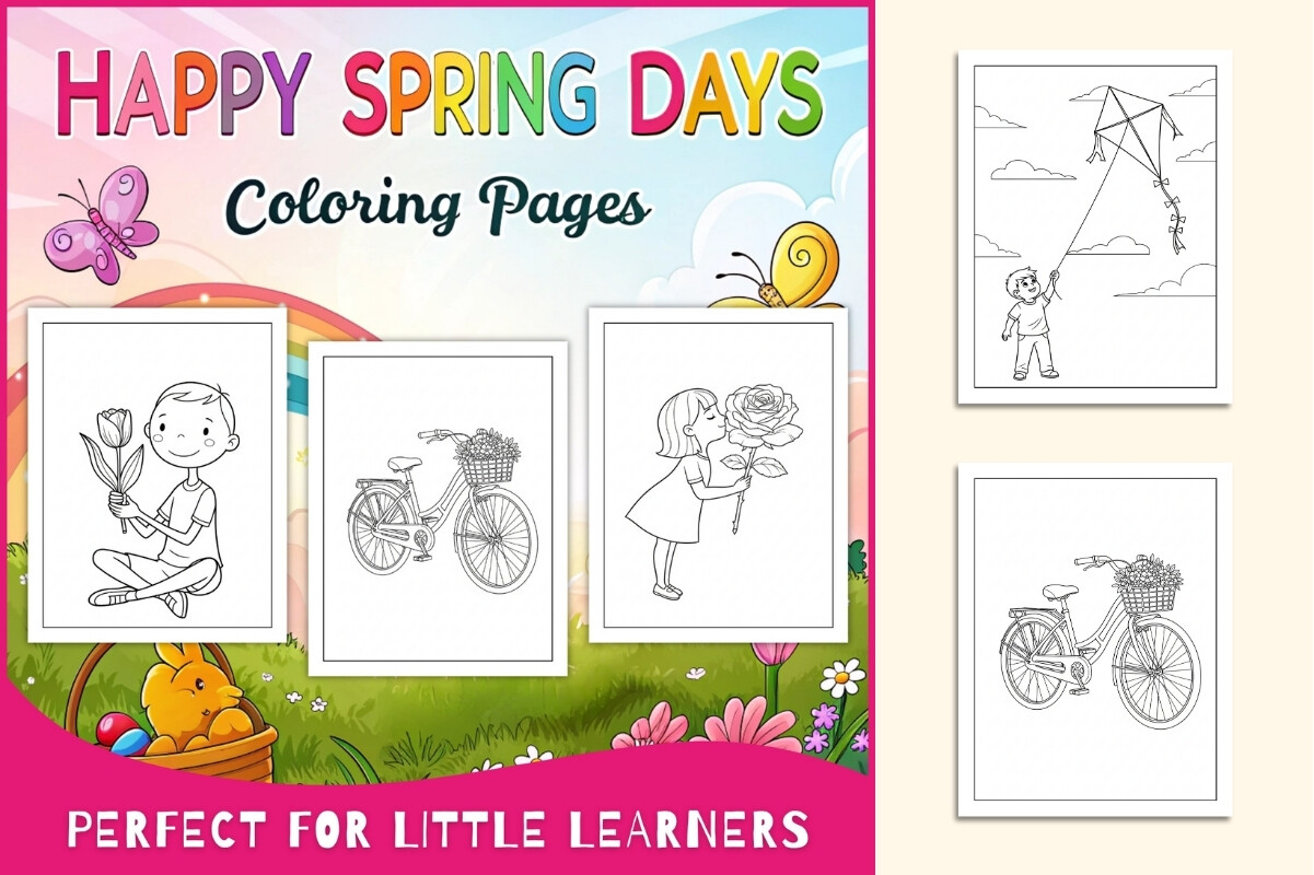 Happy Spring Days Coloring Pages