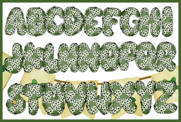 Irish Clover Font PNG with transparent background - Preview 1