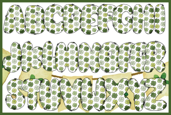 Irish Clover Font PNG with transparent background - Preview 2
