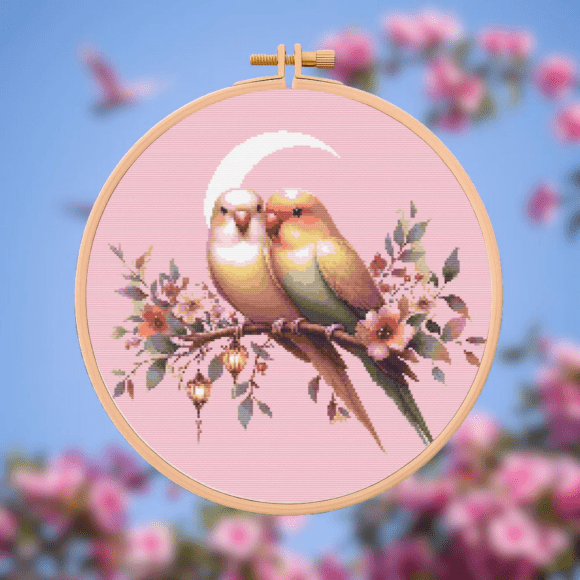 🐦Lovebirds at Dusk Cross Stitch Pattern