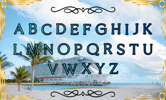 Luxury Minimal Font PNG with transparent background - Preview 1