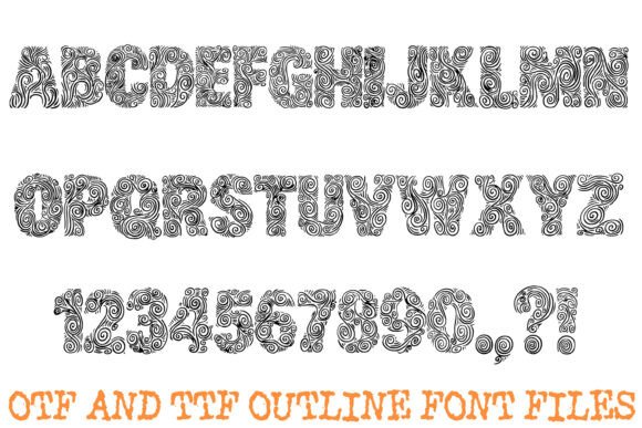 Ornate Swirl Font PNG with transparent background - Preview 1