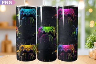 Paint Splatter Gaming Controller Tumbler
