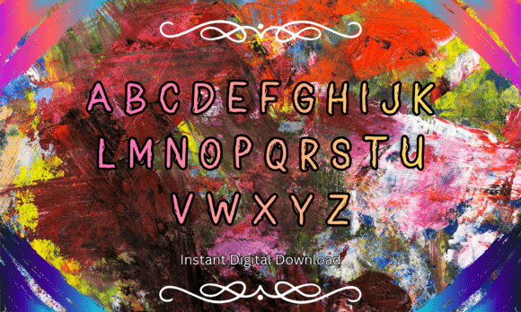 Paint Stroke Font PNG with transparent background - Preview 1