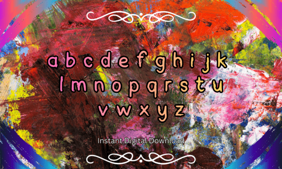 Paint Stroke Font PNG with transparent background - Preview 2