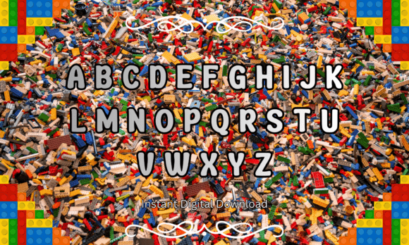 Playful Block Font PNG with transparent background - Preview 1