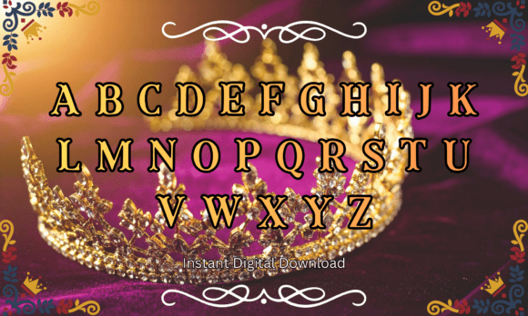 Regal Crown Font PNG with transparent background - Preview 1