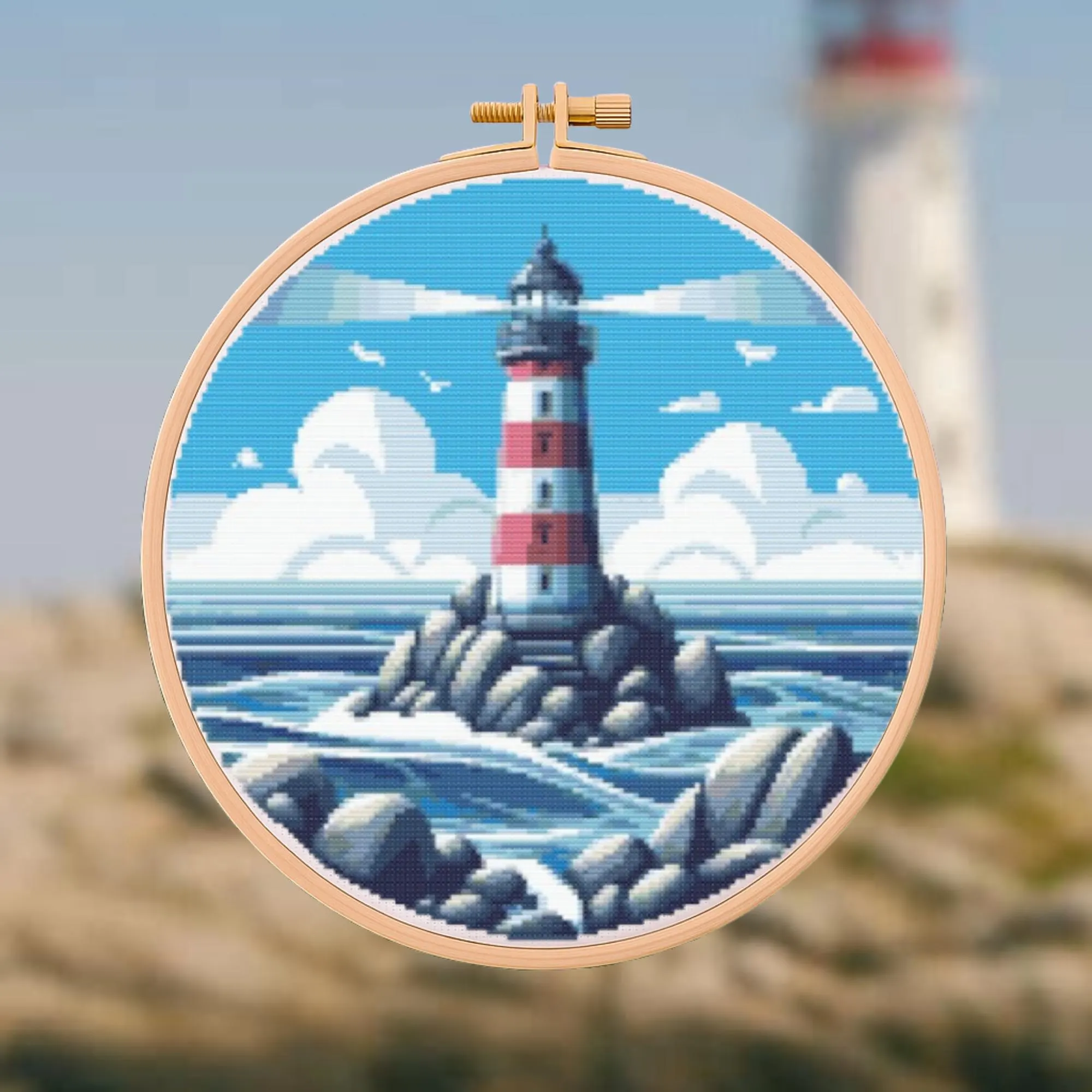 ⛵Rocky Lighthouse Cross Stitch Pattern