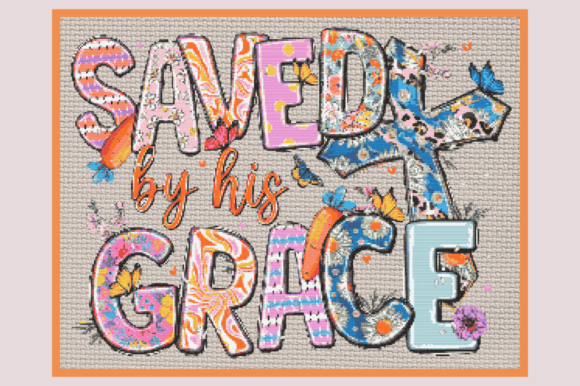 Saved by His Grace Christian Easter Cros
