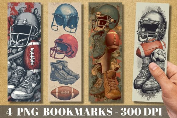 Vintage Football Helmet Sketch Bookmark