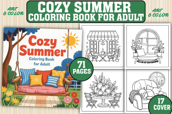 71 Cozy Summer Coloring Pages for Adult Graphic by Art & CoLor ...