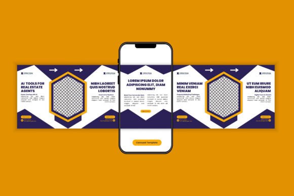 Preview of AI for Real Estate Agents Carousel Post real estate social media template