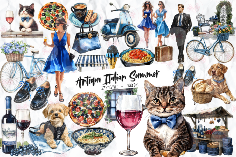 Antique Italian Summer Clipart Graphic by Markicha Art · Creative Fabrica