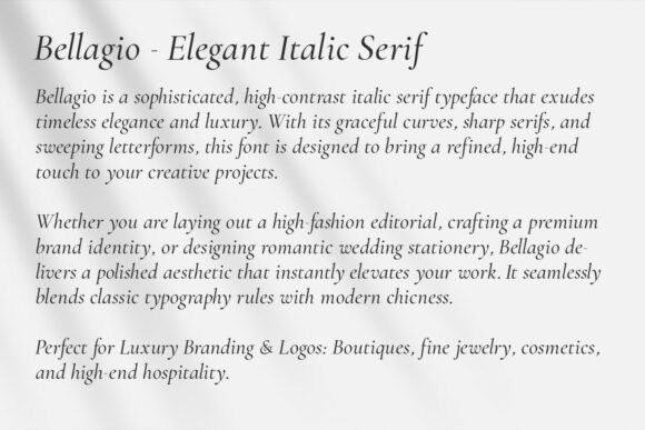 Bellagio Font - Preview 1