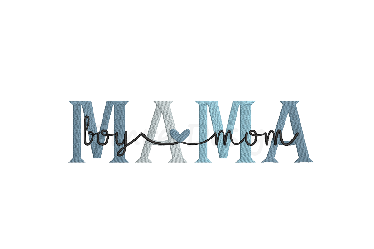 Boy Mama Embroidery Design