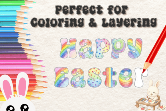 Bunny Outline Solid Trio Font - Preview 2