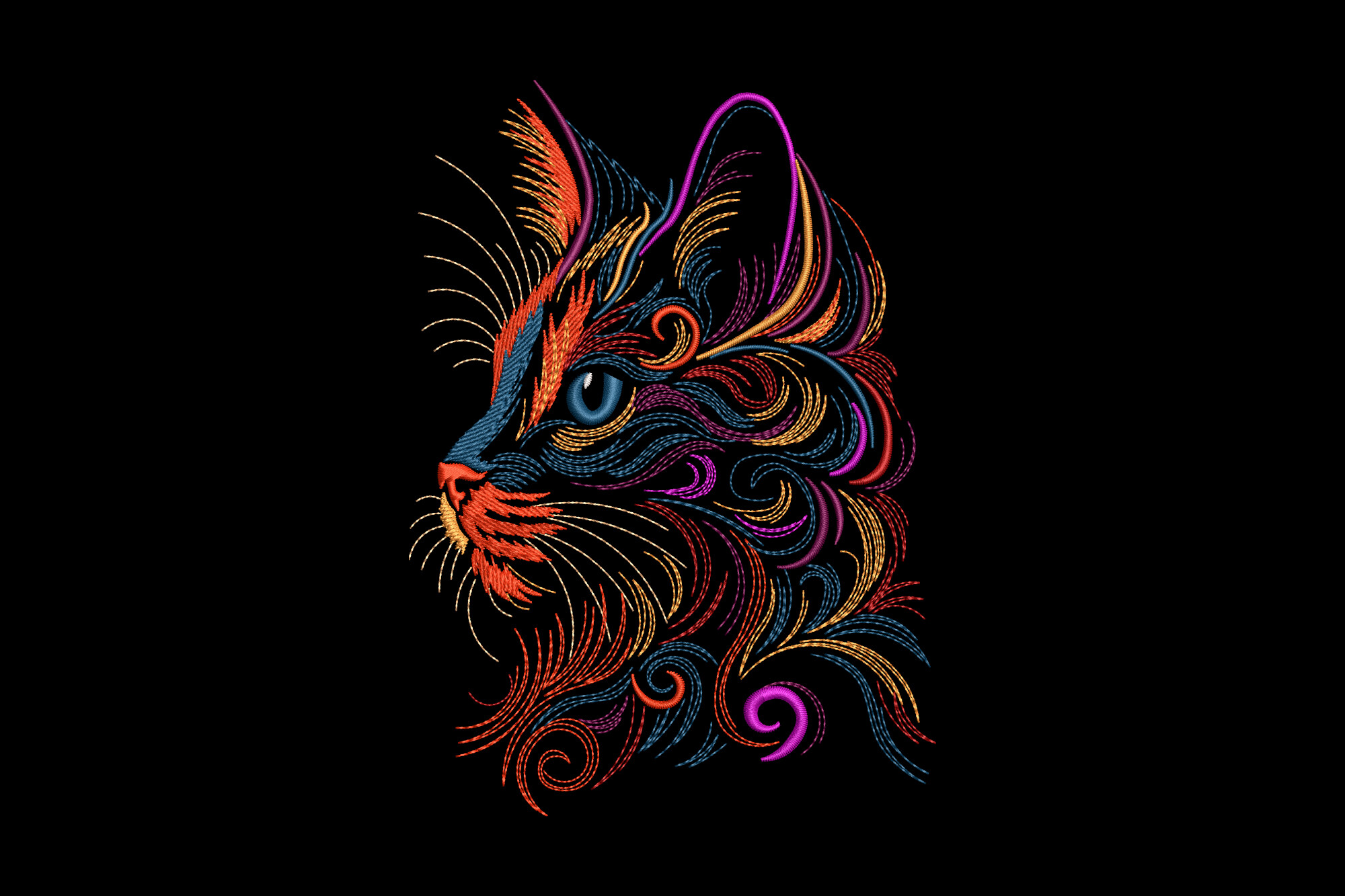 Colorful Cat Face