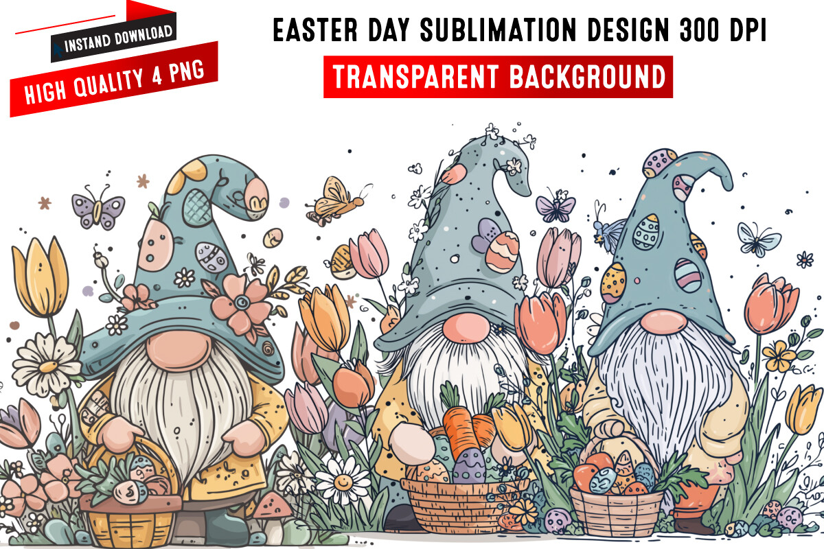 Easter Day Gnome Bundle,Easter Day PNG