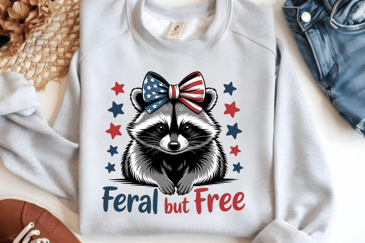 Feral but Free Raccoon PNG, 4th of July Graphic by CraftLab Digital ...