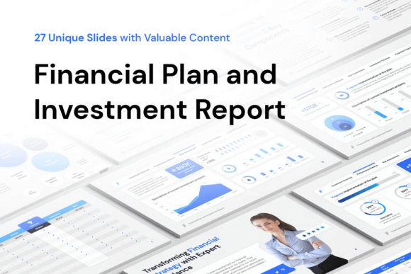 Preview of Financial Plan and Investment PowerPoint business report presentation template