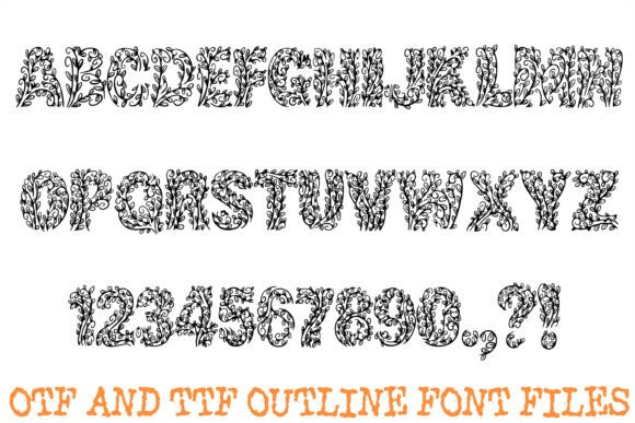 Garden Leaf Font PNG with transparent background - Preview 1