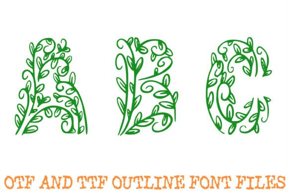 Garden Leaf Font PNG with transparent background - Preview 2