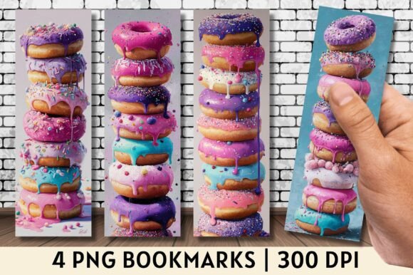 Kawaii Stacked Glazed Donut Bookmark