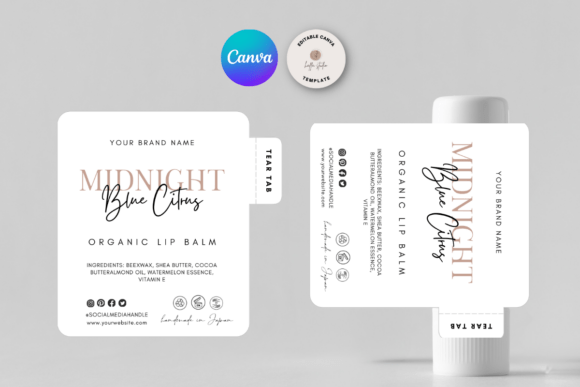 Lip Balm Label Template with Safety Seal
