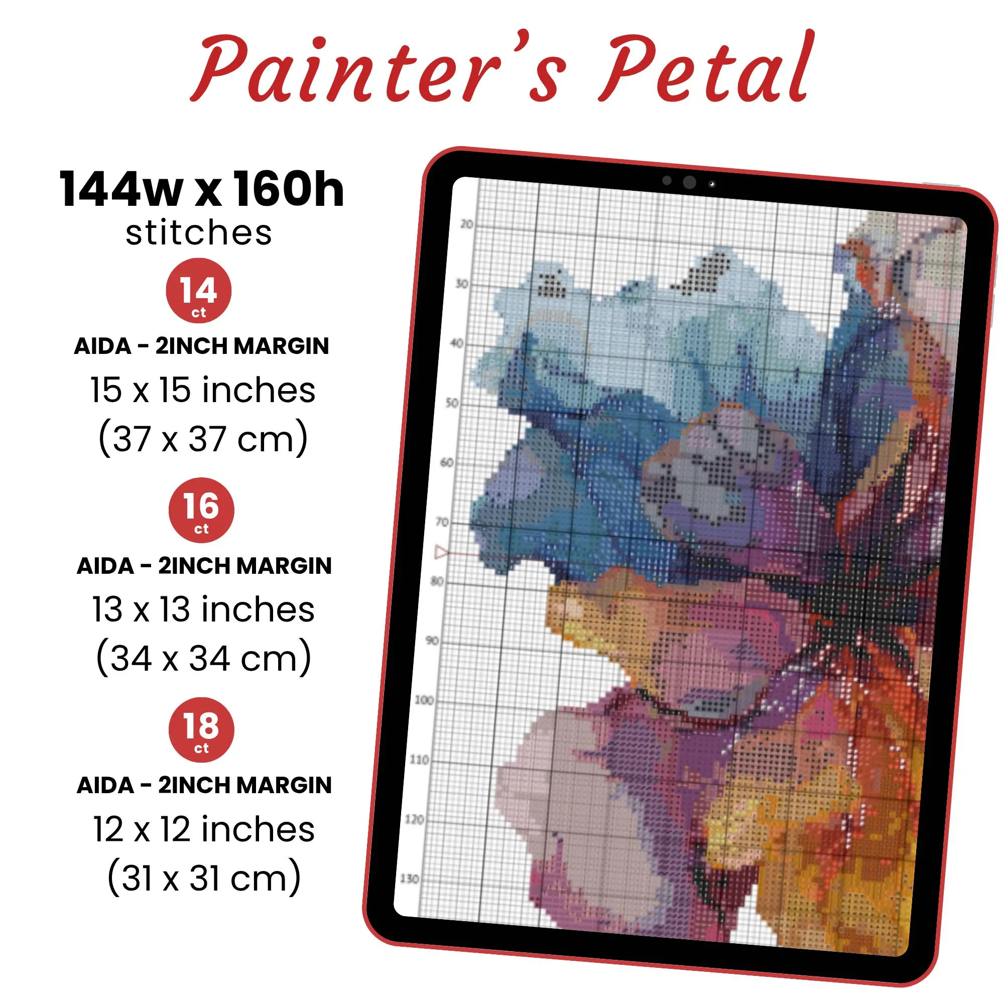 🎨Painter's Petal Cross Stitch Pattern Illustration par StitchMyHeart ...