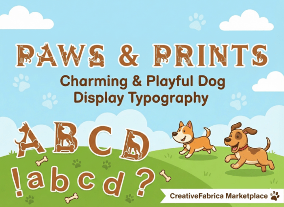 Paws & Prints Font PNG with transparent background - Preview 1