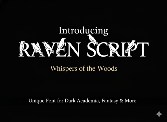 Raven Script Font PNG with transparent background - Preview 1