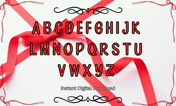 Ribbon Letter Font PNG with transparent background - Preview 1